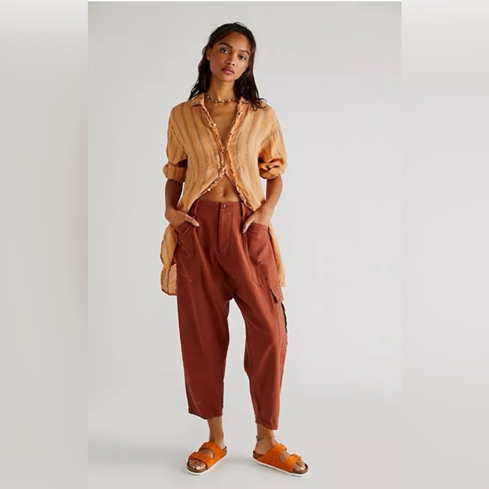 Free People Relaxed Cargo Joggers in Rust
